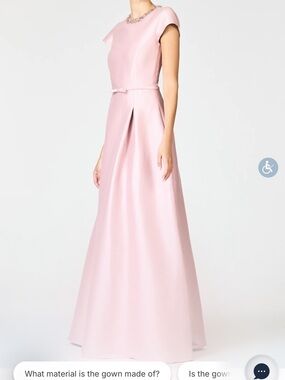 Elegant Pink Cap-Sleeve Evening Gown